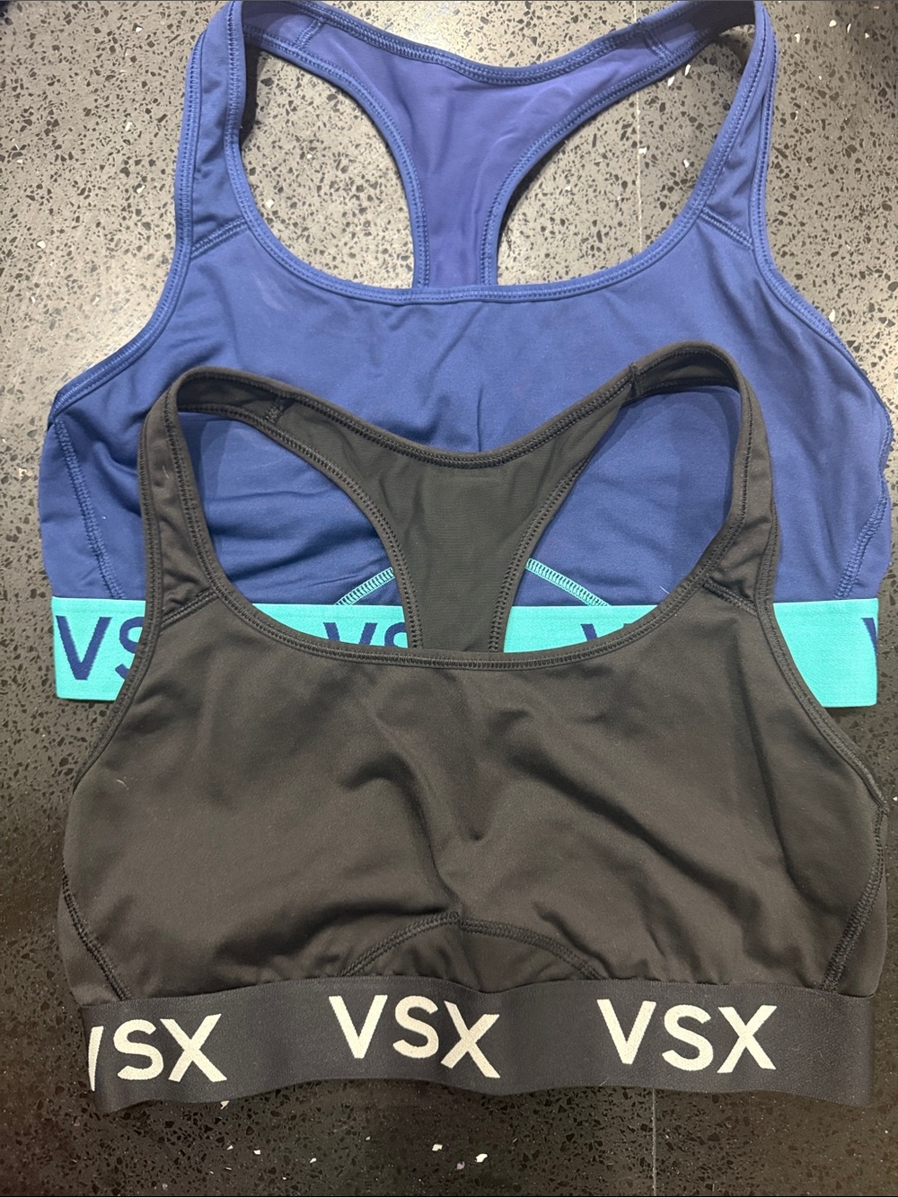 VSX Black and Blue Racerback Sports Bra Duo